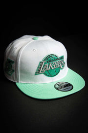Los Angeles Lakers Mint Green White Colors 9Fifty New Era Fits Snapback Hat