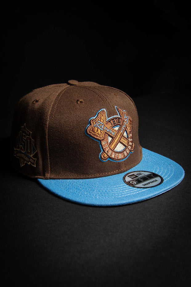 Atlanta Braves 150th Brown Blue 9Fifty New Era Fits Snapback Hat