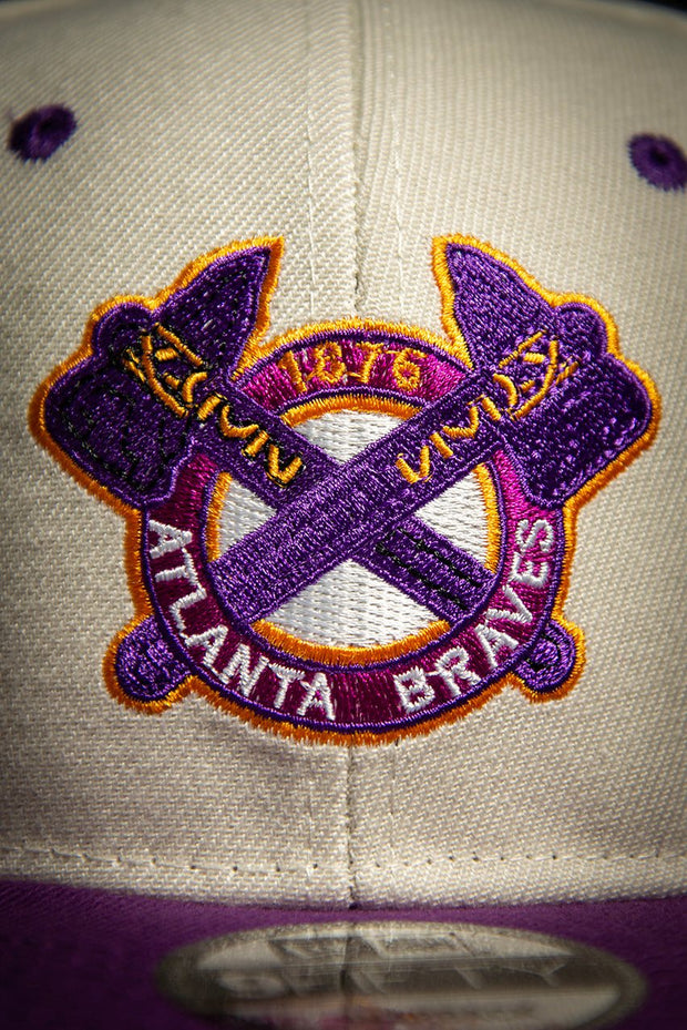 Atlanta Braves 150th Purple White 9Fifty New Era Fits Snapback Hat