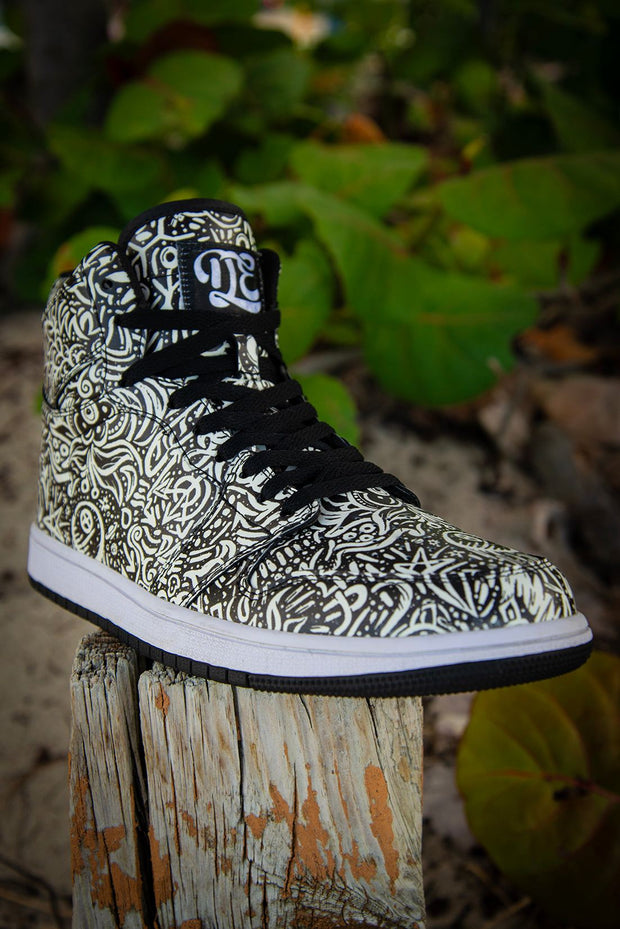 Devious Doodle Pattern Old School Men's High Top Sneakers Devious Elements Apparel High Top Sneaker Devious Doodle Pattern Old School Men's High Top Sneakers Devious Doodle Pattern Old School Men's High Top Sneakers - Devious Elements Apparel