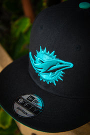 Miami Dolphins All Teal 40th 9Fifty New Era Fits Snapback Hat