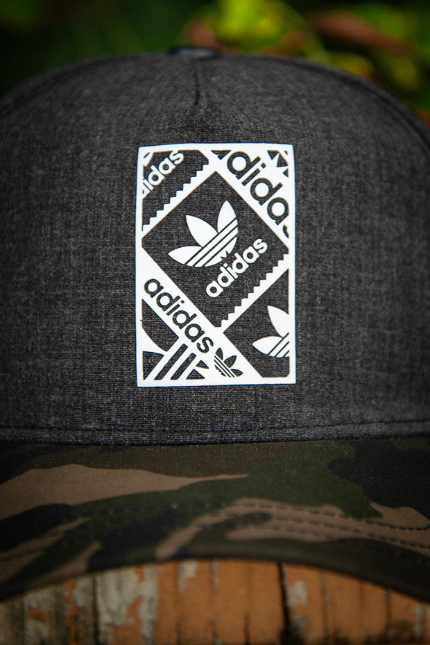 Adidas Originals Camo Grey Heather Stencil Logo Curved Brim Snapback