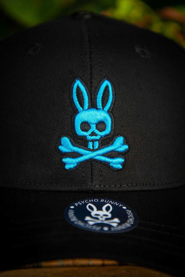 Psycho Bunny 3D Logo Bright Blue Black Baseball Cap