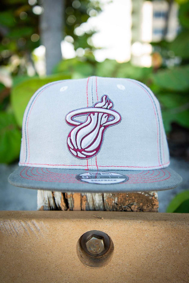 Miami Heat Silver Red 9fifty New Era Fits Snapback Hat