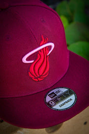 Miami Heat Maroon Red 9fifty New Era Fits Snapback Hat