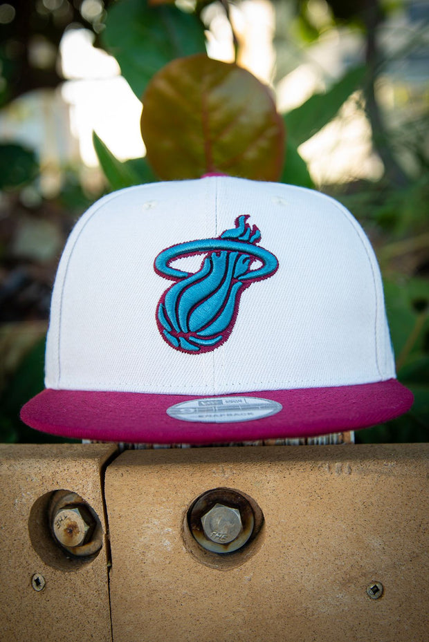 Miami Heat Maroon Blue White 9FIFTY New Era Fits Snapback Hat by Devious Elements Apparel