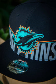 Miami Dolphins Black Knockout 9Fifty New Era Fits Snapback Hat