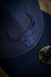 Chicago Bulls All Navy Blue 9forty New Era Fits Snapback Hat