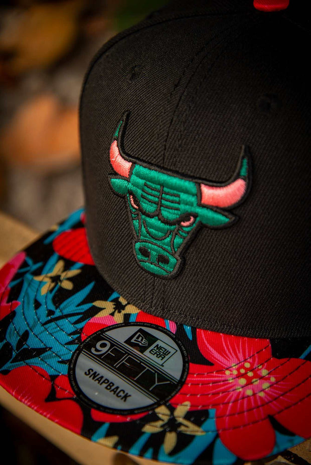Chicago Bulls Tropical Floral 9fifty New Era Fits Snapback Hat