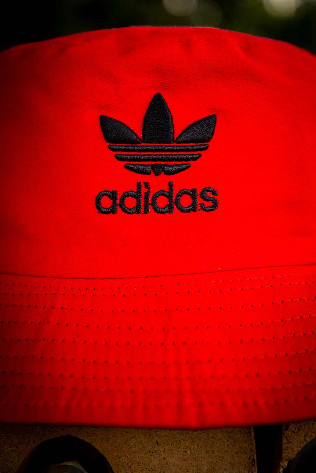 Adidas Solid Red Black Reversible Unisex Bucket Hat