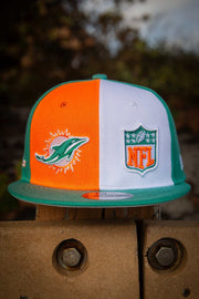 Miami Dolphins Split Panel Game Day New Era Fits Snapback Hat