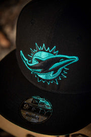 Miami Dolphins All Teal Calligraphy New Era Fits Snapback Hat