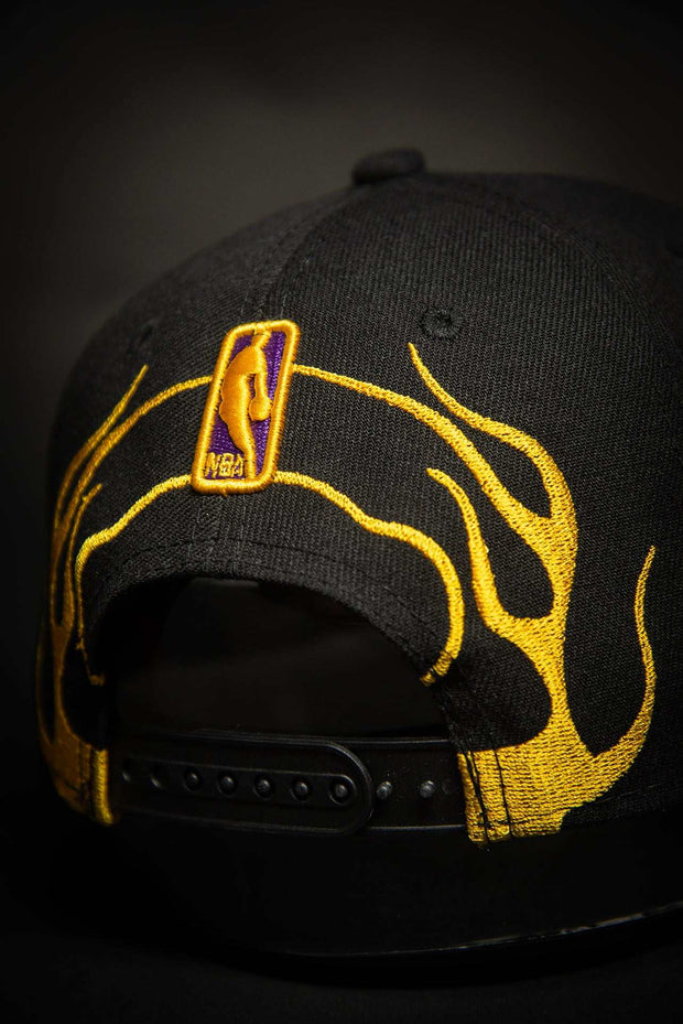 Los Angeles Lakers Rockstar Flames 9fifty New Era Fits Snapback Hat