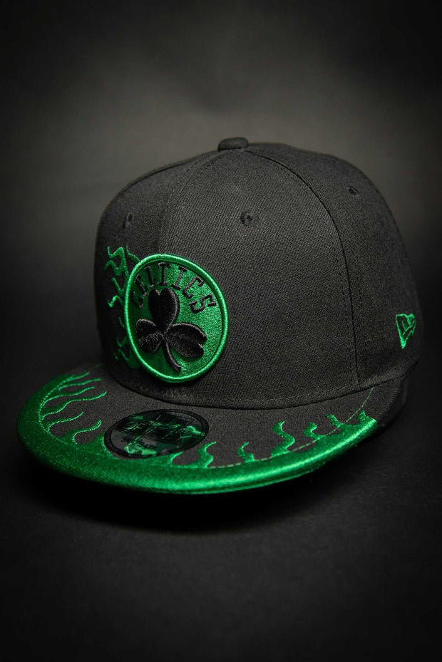 Boston Celtics Rockstar Flames 9fifty New Era Fits Snapback Hat