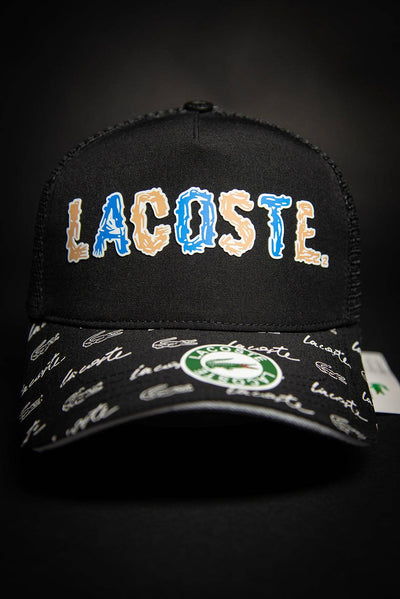 Lacoste Sketch Logo Black Unisex Snapback Trucker Cap