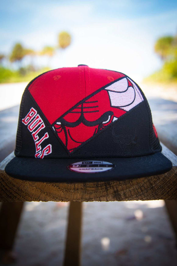 Chicago Bulls NBA Logo Background Heather Snapback Hat by Devious Elements Apparel