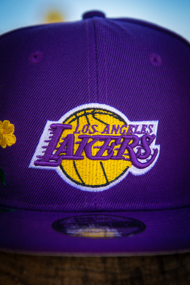 Brooklyn Los Angeles Lakers Hummingbird Floral 9FIFTY New Era Fits Snapback Hat by Devious Elements Apparel