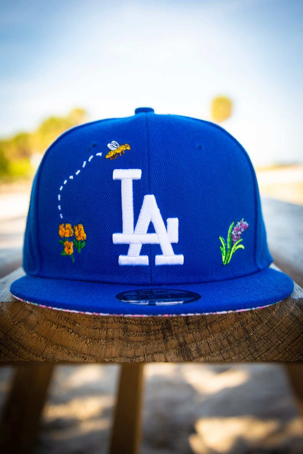 sigaar Benadrukken Machu Picchu Los Angeles Dodgers Bee Spring Floral 9Fifty New Era Fits Blue Snapback Hat