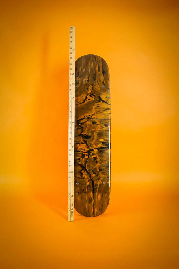 Gold Galaxy Charcuterie Bamboo Skate Board Deck