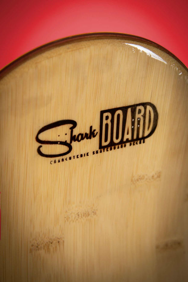 Rojo Pearl Charcuterie Bamboo Skate Board Deck Shark Board Serving Tray Rojo Pearl Charcuterie Bamboo Skate Board Deck Rojo Pearl Charcuterie Bamboo Skate Board Deck - Devious Elements Apparel