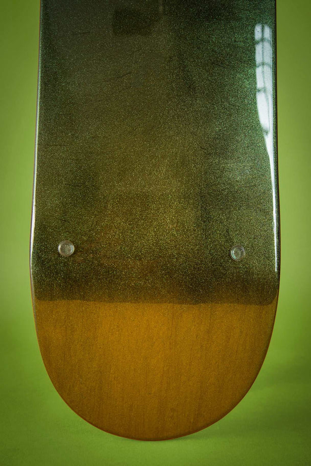 Green Chameleon Gold Charcuterie Bamboo Skate Board Deck Shark Board Serving Tray Green Chameleon Gold Charcuterie Bamboo Skate Board Deck Green Chameleon Gold Charcuterie Bamboo Skate Board Deck - Devious Elements Apparel