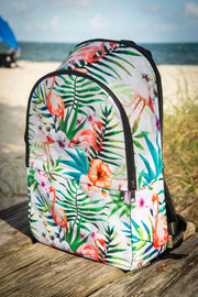 Flamingo Floral Watercolor Pattern Laptop Backpack