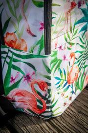 Flamingo Floral Watercolor Pattern Laptop Backpack