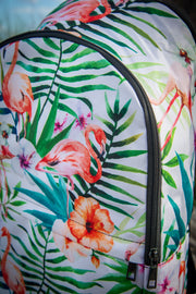 Flamingo Floral Watercolor Pattern Laptop Backpack