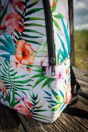 Flamingo Floral Watercolor Pattern Laptop Backpack