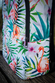 Flamingo Floral Watercolor Pattern Laptop Backpack