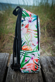 Flamingo Floral Watercolor Pattern Laptop Backpack