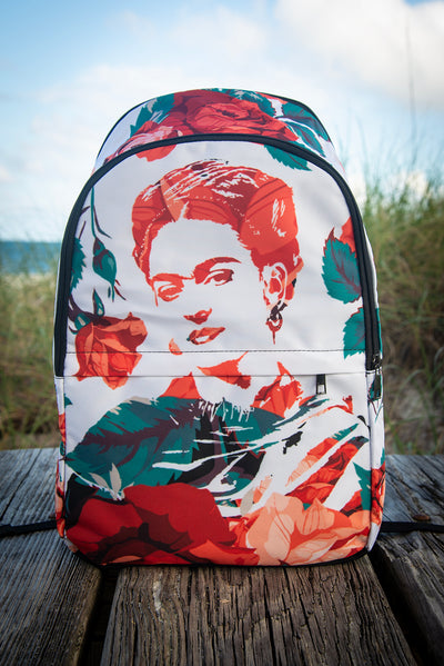 Frida 花卉印花笔记本电脑背包