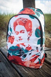 Frida 花卉印花笔记本电脑背包