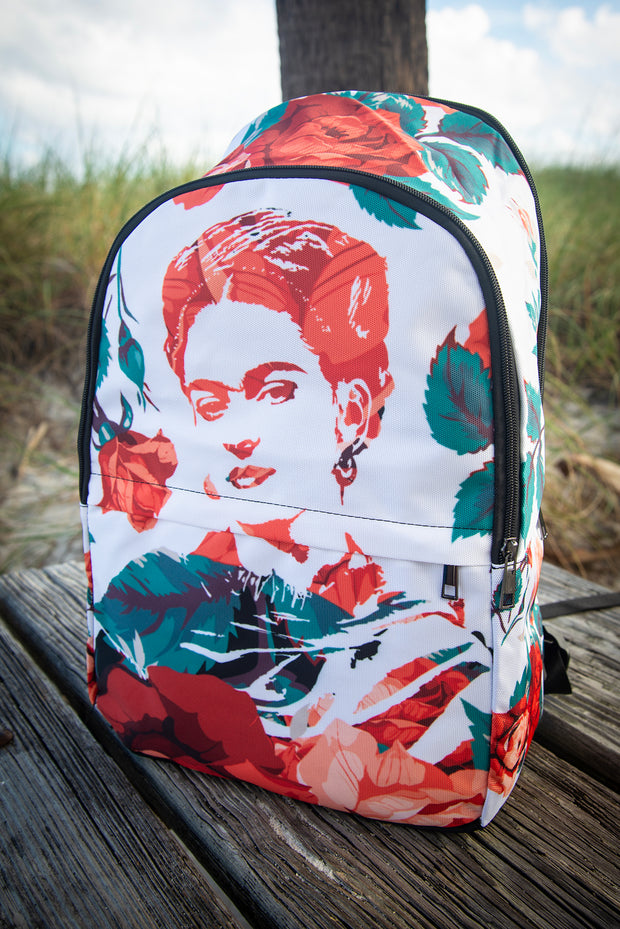 Frida 花卉印花笔记本电脑背包