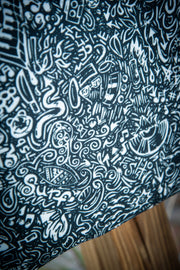 Devious Doodle Print Medium Canvas Tote Bag