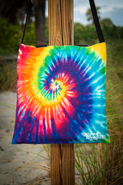 Loyalty Rainbow Tie Dye Print Medium Canvas Tote Bag