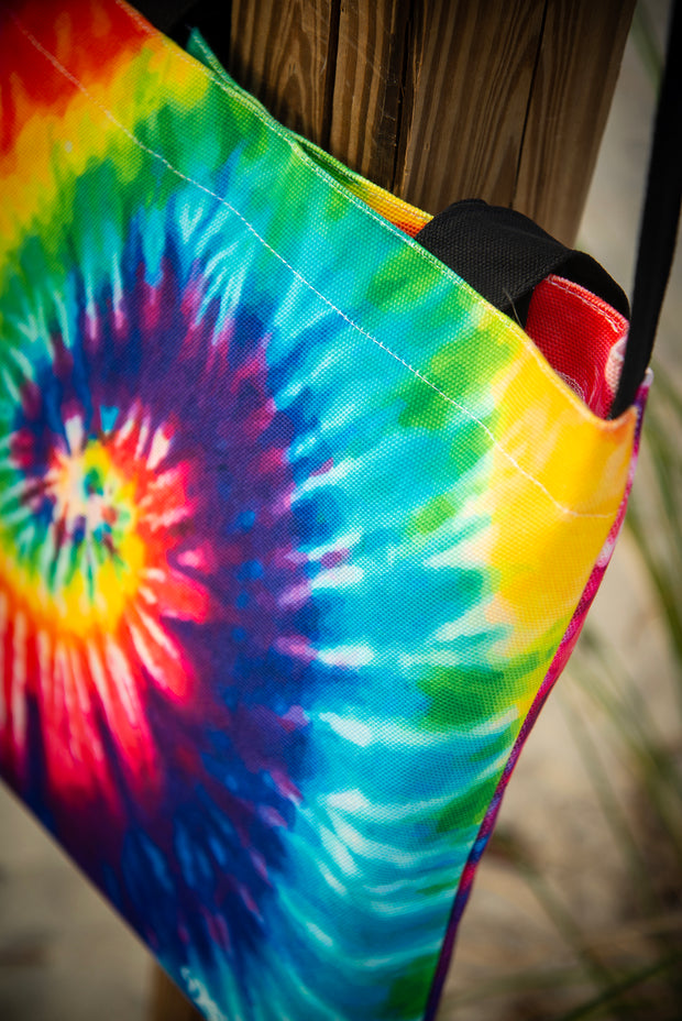 Loyalty Rainbow Tie Dye Print Medium Canvas Tote Bag