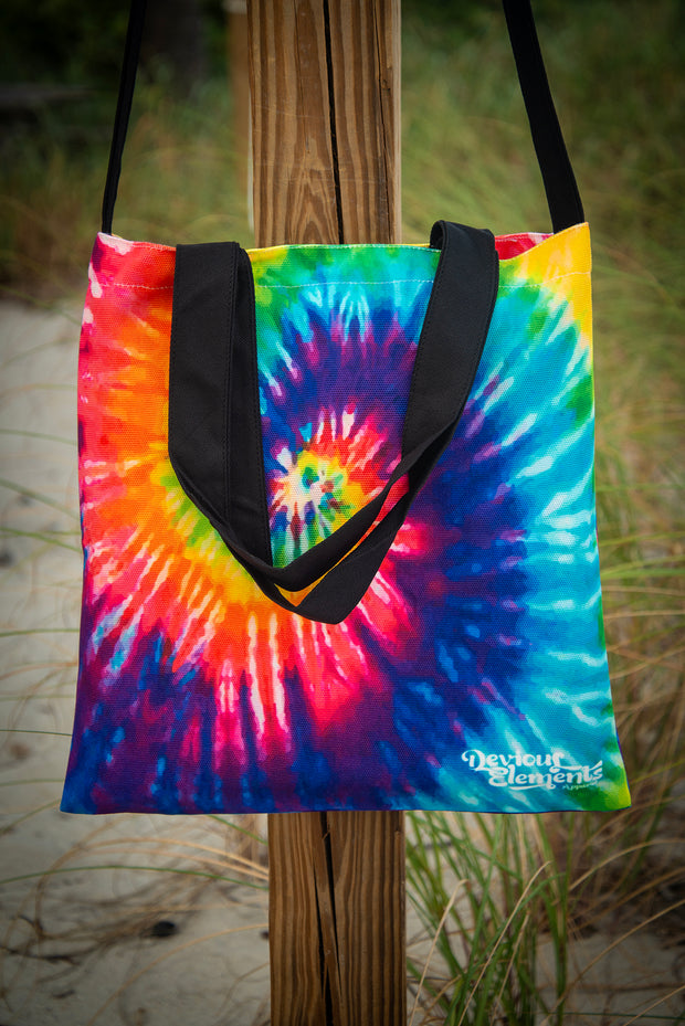Loyalty Rainbow Tie Dye Print Medium Canvas Tote Bag