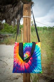 Loyalty Rainbow Tie Dye Print Medium Canvas Tote Bag