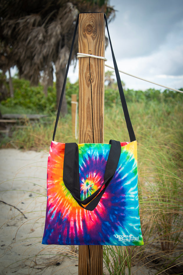 Loyalty Rainbow Tie Dye Print Medium Canvas Tote Bag