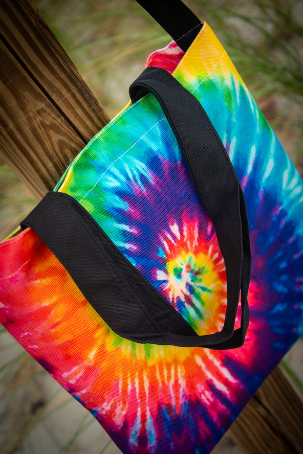 Loyalty Rainbow Tie Dye Print Medium Canvas Tote Bag