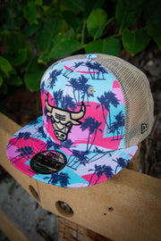 Chicago Bulls Gold Palms 9fifty New Era Fits Snapback Trucker Hat