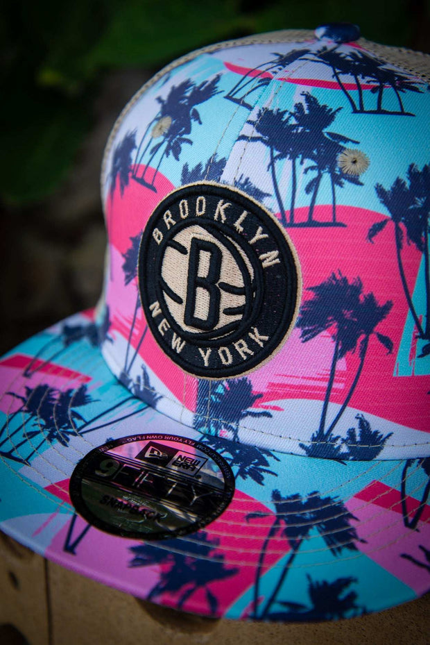 Brooklyn Nets Gold Palms 9fifty New Era Fits Snapback Trucker Hat