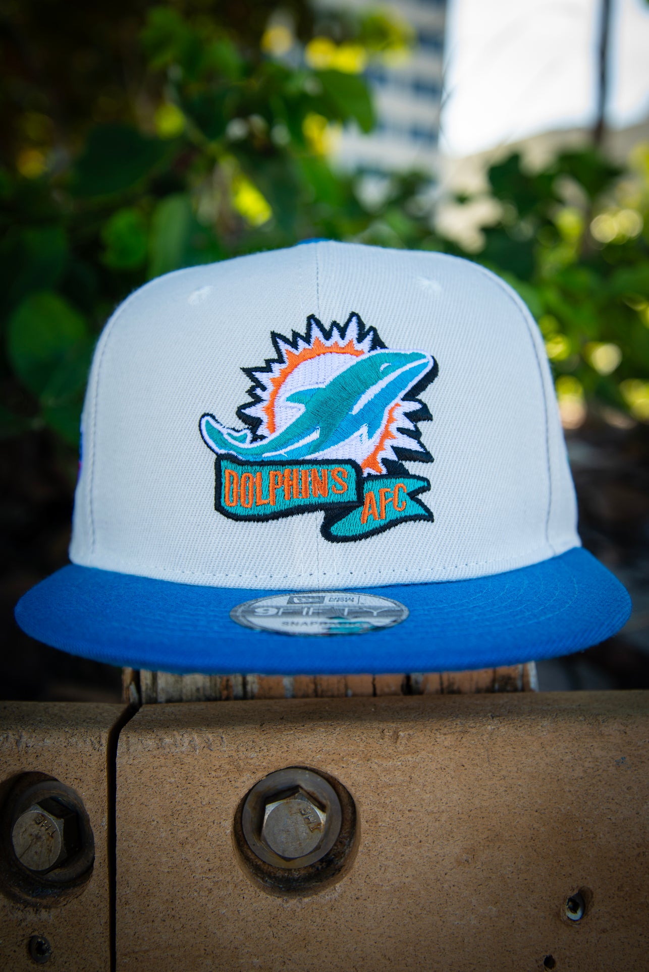 Miami Dolphins AFC White Teal 9FIFTY New Era Fits Snapback Hat by Devious Elements Apparel