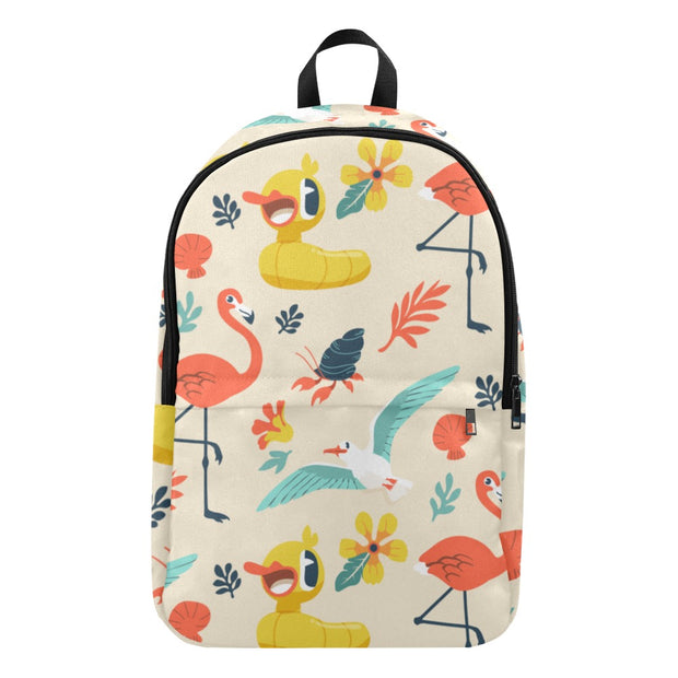 Flamingo Ducky Tropical Print Laptop Backpack