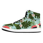 Flamingo Floral Fine Pattern Old School High Top Sneakers