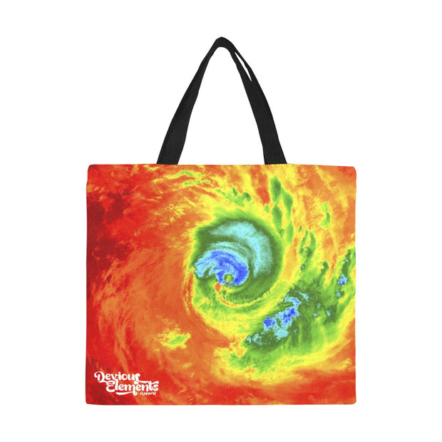 Hurricane Print Florange Large Canvas Tote Bag