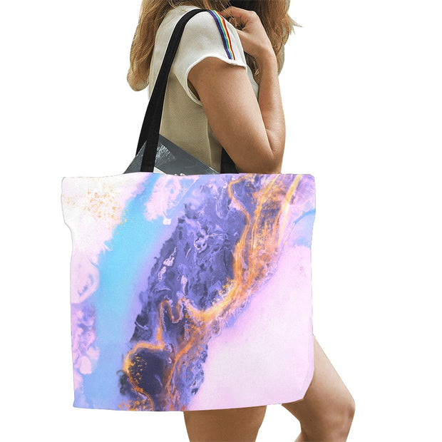 Epoxy Resin Blend Pattern 7 Print Large Canvas Tote Bag