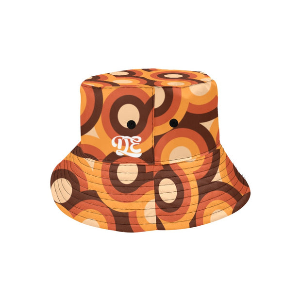 Retro Vibes Circles Pattern 1 Reversible Unisex Bucket Hat