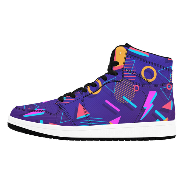 Retro Synth Wave Pattern 1 Old School High Top Sneakers